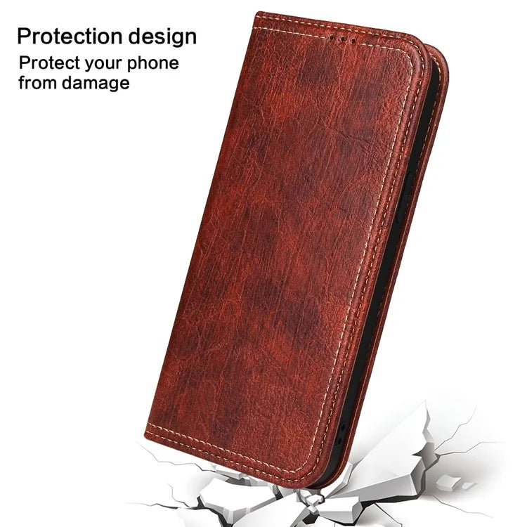 For iPhone 15 Pro Max Case Wallet Tree Texture PU Leather Stand Phone Cover