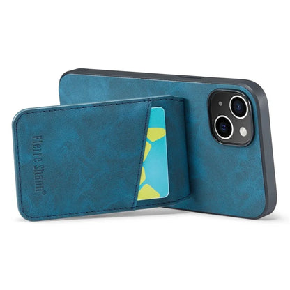 FIERRE SHANN For iPhone 15 Plus Cover RFID Blocking Card Holder PU Leather+TPU Phone Case