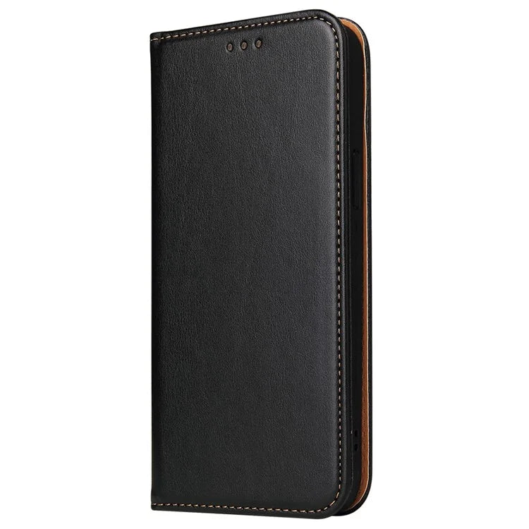 FIERRE SHANN For iPhone 15 Pro Max Case Magnetic Auto Closing Textured PU Leather Phone Cover