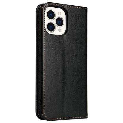 FIERRE SHANN For iPhone 15 Pro Max Case Magnetic Auto Closing Textured PU Leather Phone Cover