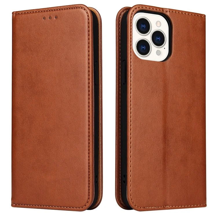 FIERRE SHANN For iPhone 15 Pro Max Case Magnetic Auto Closing Textured PU Leather Phone Cover