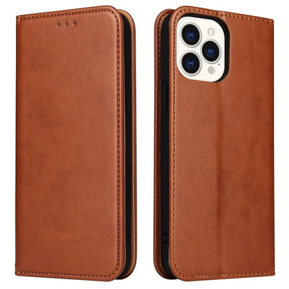FIERRE SHANN For iPhone 15 Pro Max Case Magnetic Auto Closing Textured PU Leather Phone Cover