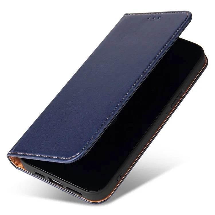 FIERRE SHANN For iPhone 15 Pro Max Case Magnetic Auto Closing Textured PU Leather Phone Cover