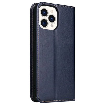 FIERRE SHANN For iPhone 15 Pro Max Case Magnetic Auto Closing Textured PU Leather Phone Cover