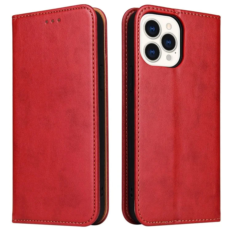 FIERRE SHANN For iPhone 15 Pro Max Case Magnetic Auto Closing Textured PU Leather Phone Cover