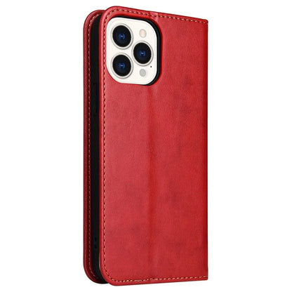 FIERRE SHANN For iPhone 15 Pro Max Case Magnetic Auto Closing Textured PU Leather Phone Cover