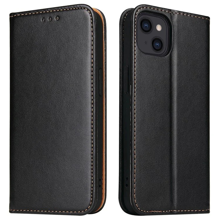 FIERRE SHANN For iPhone 15 Plus Case PU Leather Phone Cover Shockproof Phone Protector