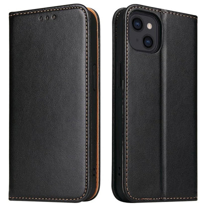 FIERRE SHANN For iPhone 15 Plus Case PU Leather Phone Cover Shockproof Phone Protector