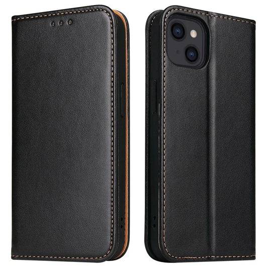 FIERRE SHANN For iPhone 15 Plus Case PU Leather Phone Cover Shockproof Phone Protector