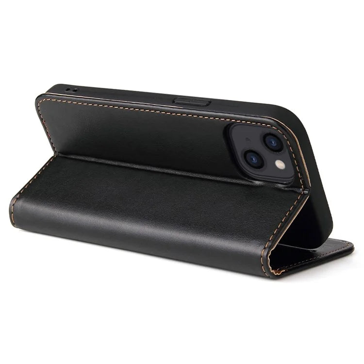 FIERRE SHANN For iPhone 15 Plus Case PU Leather Phone Cover Shockproof Phone Protector