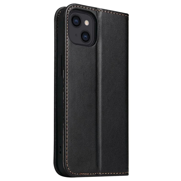 FIERRE SHANN For iPhone 15 Plus Case PU Leather Phone Cover Shockproof Phone Protector
