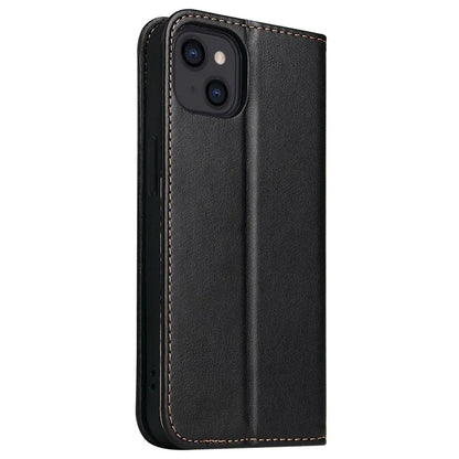 FIERRE SHANN For iPhone 15 Plus Case PU Leather Phone Cover Shockproof Phone Protector