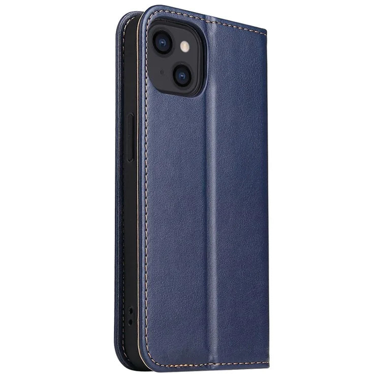 FIERRE SHANN For iPhone 15 Plus Case PU Leather Phone Cover Shockproof Phone Protector
