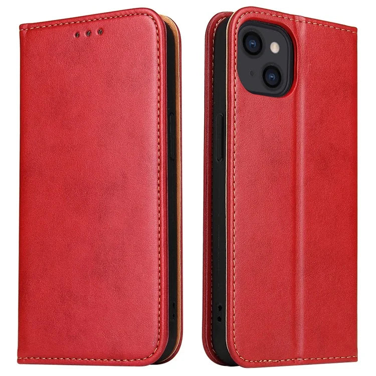 FIERRE SHANN For iPhone 15 Plus Case PU Leather Phone Cover Shockproof Phone Protector