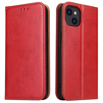 FIERRE SHANN For iPhone 15 Plus Case PU Leather Phone Cover Shockproof Phone Protector