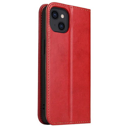 FIERRE SHANN For iPhone 15 Plus Case PU Leather Phone Cover Shockproof Phone Protector