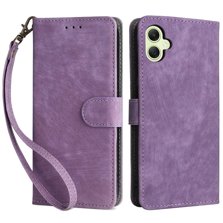 For Samsung Galaxy A05 4G Case PU Leather RFID Blocking Cover with Strap