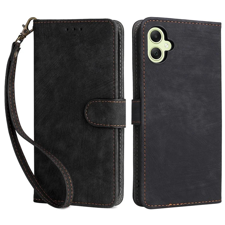 For Samsung Galaxy A05 4G Case PU Leather RFID Blocking Cover with Strap