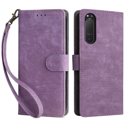 For Sony Xperia 5 II Case Wallet PU Leather Stand RFID Blocking Phone Cover with Strap