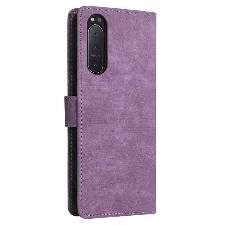 For Sony Xperia 5 II Case Wallet PU Leather Stand RFID Blocking Phone Cover with Strap