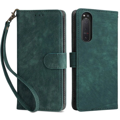 For Sony Xperia 5 II Case Wallet PU Leather Stand RFID Blocking Phone Cover with Strap
