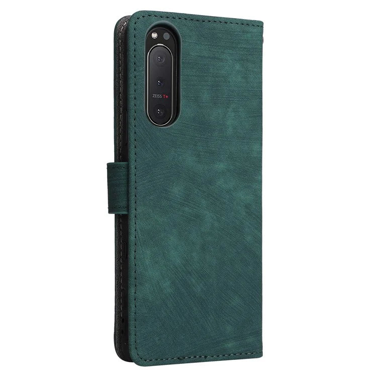 For Sony Xperia 5 II Case Wallet PU Leather Stand RFID Blocking Phone Cover with Strap