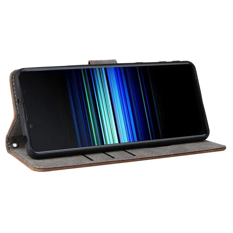 For Sony Xperia 5 II Case Wallet PU Leather Stand RFID Blocking Phone Cover with Strap