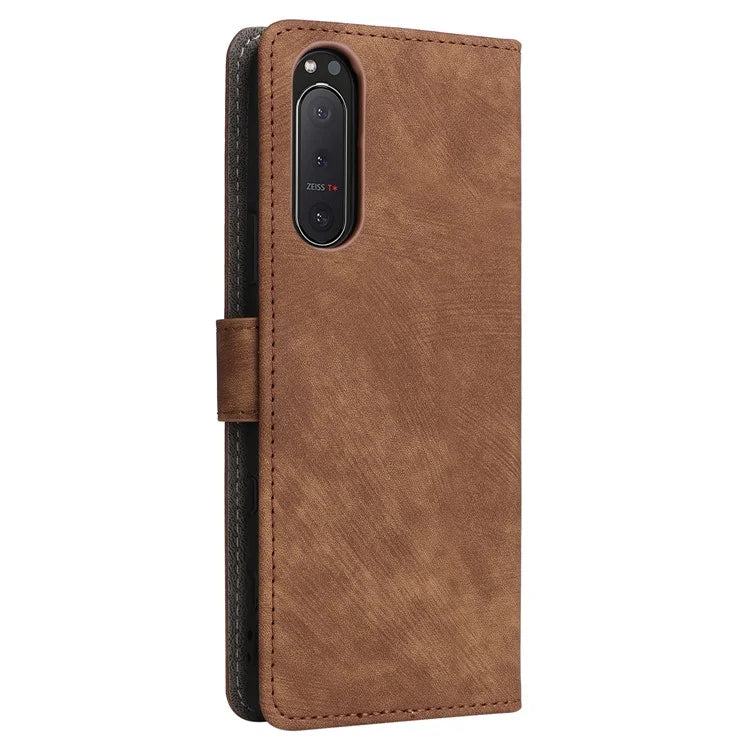 For Sony Xperia 5 II Case Wallet PU Leather Stand RFID Blocking Phone Cover with Strap