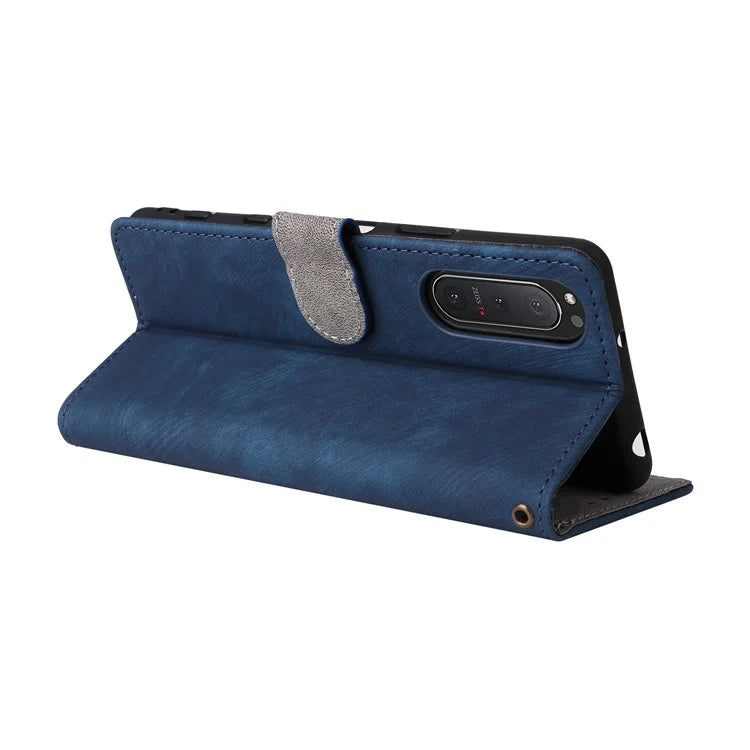 For Sony Xperia 5 II Case Wallet PU Leather Stand RFID Blocking Phone Cover with Strap