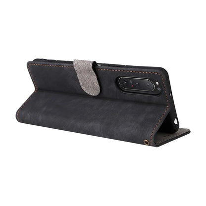 For Sony Xperia 5 II Case Wallet PU Leather Stand RFID Blocking Phone Cover with Strap