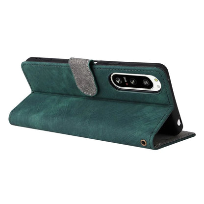 For Sony Xperia 5 IV 5G Case PU Leather Stand Phone Cover RFID Blocking Wallet with Strap