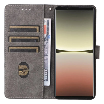 For Sony Xperia 5 IV 5G Case PU Leather Stand Phone Cover RFID Blocking Wallet with Strap