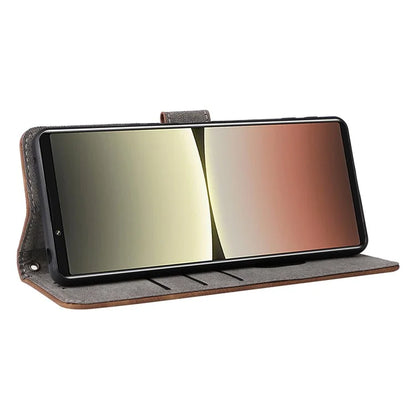 For Sony Xperia 5 IV 5G Case PU Leather Stand Phone Cover RFID Blocking Wallet with Strap