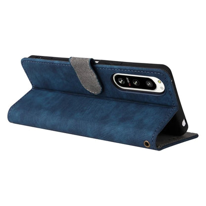 For Sony Xperia 5 IV 5G Case PU Leather Stand Phone Cover RFID Blocking Wallet with Strap