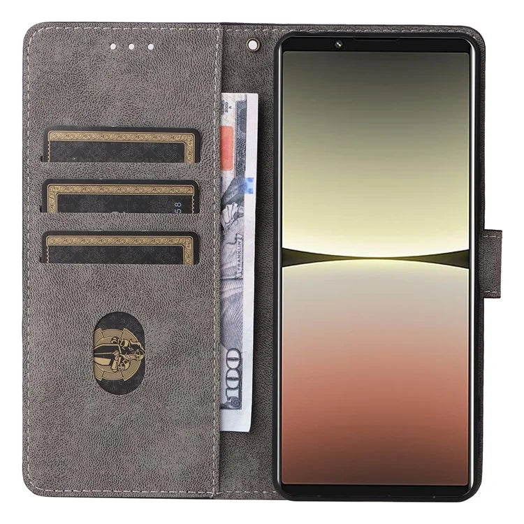 For Sony Xperia 5 IV 5G Case PU Leather Stand Phone Cover RFID Blocking Wallet with Strap