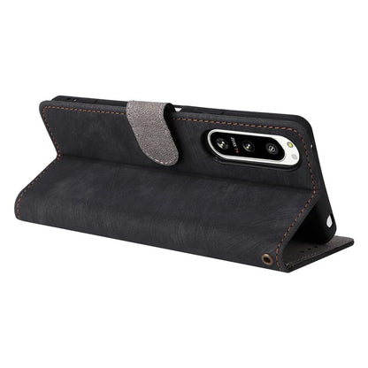 For Sony Xperia 5 IV 5G Case PU Leather Stand Phone Cover RFID Blocking Wallet with Strap
