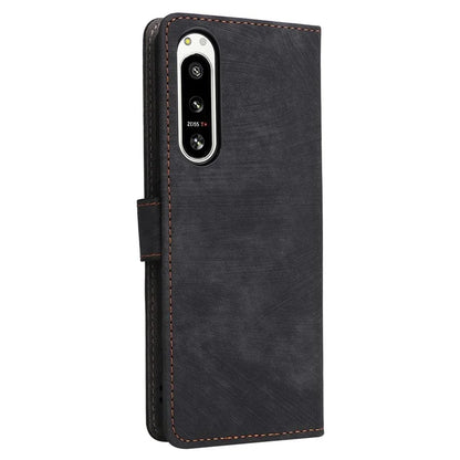 For Sony Xperia 5 IV 5G Case PU Leather Stand Phone Cover RFID Blocking Wallet with Strap