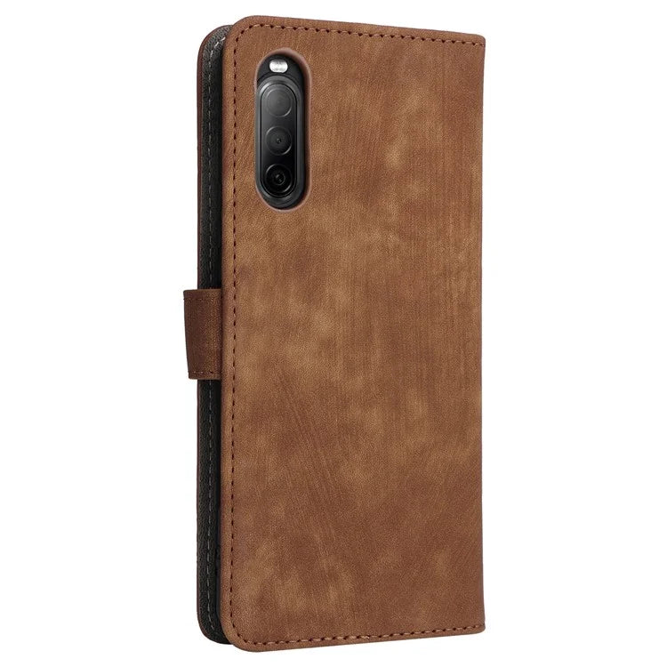 For Sony Xperia 10 II Case Mobile Phone Cover PU Leather RFID Blocking Shell with Strap