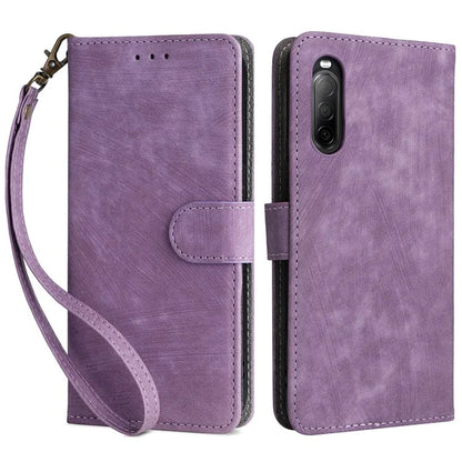 For Sony Xperia 10 II Case Mobile Phone Cover PU Leather RFID Blocking Shell with Strap