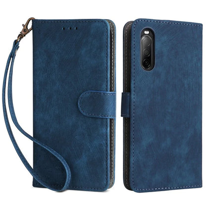For Sony Xperia 10 II Case Mobile Phone Cover PU Leather RFID Blocking Shell with Strap