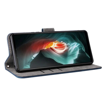 For Sony Xperia 10 II Case Mobile Phone Cover PU Leather RFID Blocking Shell with Strap