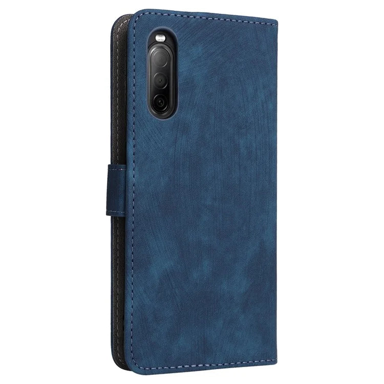 For Sony Xperia 10 II Case Mobile Phone Cover PU Leather RFID Blocking Shell with Strap