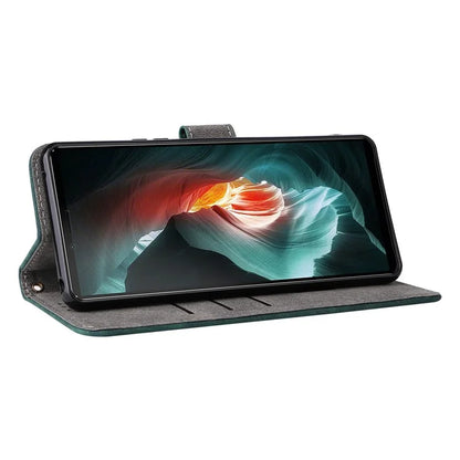 For Sony Xperia 10 II Case Mobile Phone Cover PU Leather RFID Blocking Shell with Strap