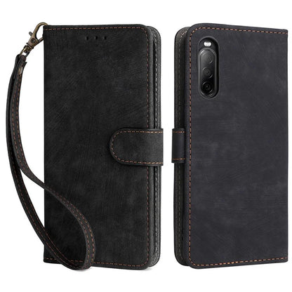 For Sony Xperia 10 II Case Mobile Phone Cover PU Leather RFID Blocking Shell with Strap