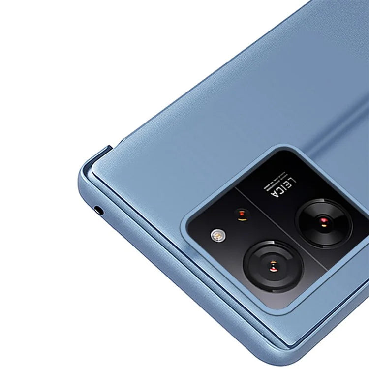 For Xiaomi 13T / 13T Pro / Redmi K60 Ultra Case View Window Stand Leather Phone Cover / Blue
