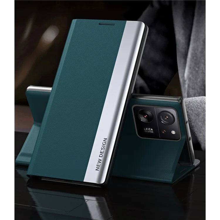 For Xiaomi 13T / 13T Pro / Redmi K60 Ultra Leather Case Electroplating Stand Phone Cover