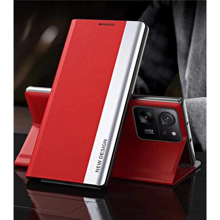 For Xiaomi 13T / 13T Pro / Redmi K60 Ultra Leather Case Electroplating Stand Phone Cover