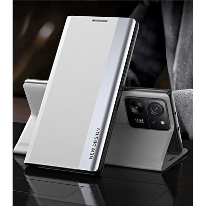 For Xiaomi 13T / 13T Pro / Redmi K60 Ultra Leather Case Electroplating Stand Phone Cover