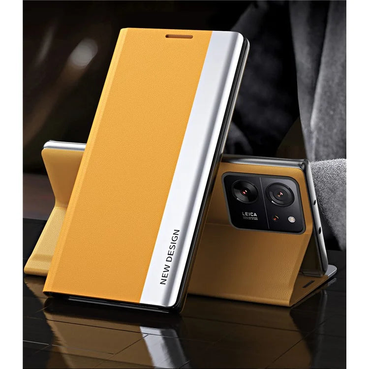 For Xiaomi 13T / 13T Pro / Redmi K60 Ultra Leather Case Electroplating Stand Phone Cover