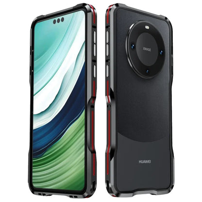 LUPHIE For Huawei Mate 60 Pro Bumper Case Shockproof Mobile Phone Metal Frame  /  Red